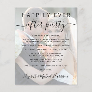 Prospectus 11,4 Cm X 14,2 Cm Élégant Photo Mariage Réception Invitation Budget