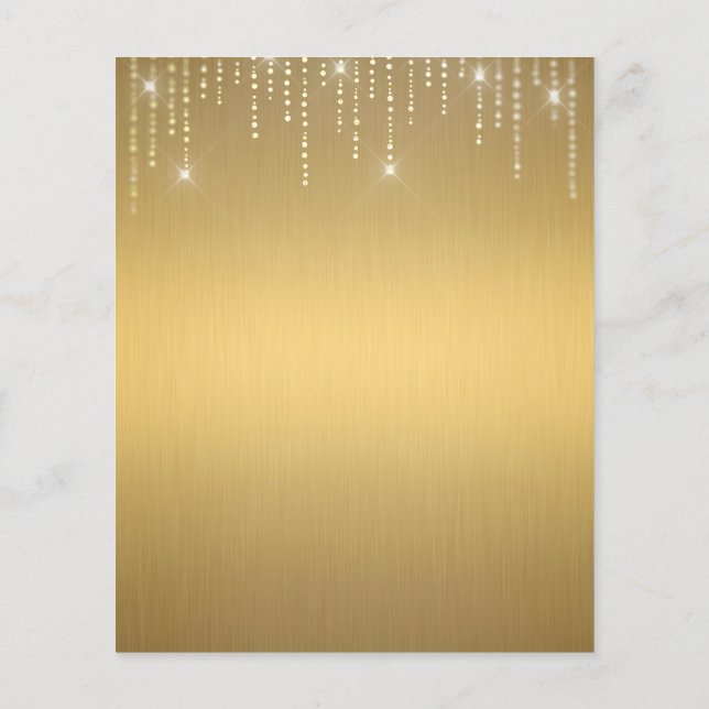 Prospectus 11,4 Cm X 14,2 Cm Elégant prospectus blanc or (Dos)