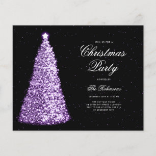 Prospectus 11,4 Cm X 14,2 Cm Élégant Purple Christmas Tree Invitation Menu du p