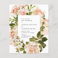 Élégant Rose budget Romance Mariage aquarelle