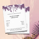 Prospectus 11,4 Cm X 14,2 Cm Élégant salon de beauté florale blanc violet propr<br><div class="desc">Elégant modèle pour le salon de beauté (cheveux,  maquillage,  cosmétologiste). Design simple avec arrière - plan blanc et motif de fleurs violettes. Veuillez nous contacter si vous avez besoin d'aide pour customiser ce produit.</div>