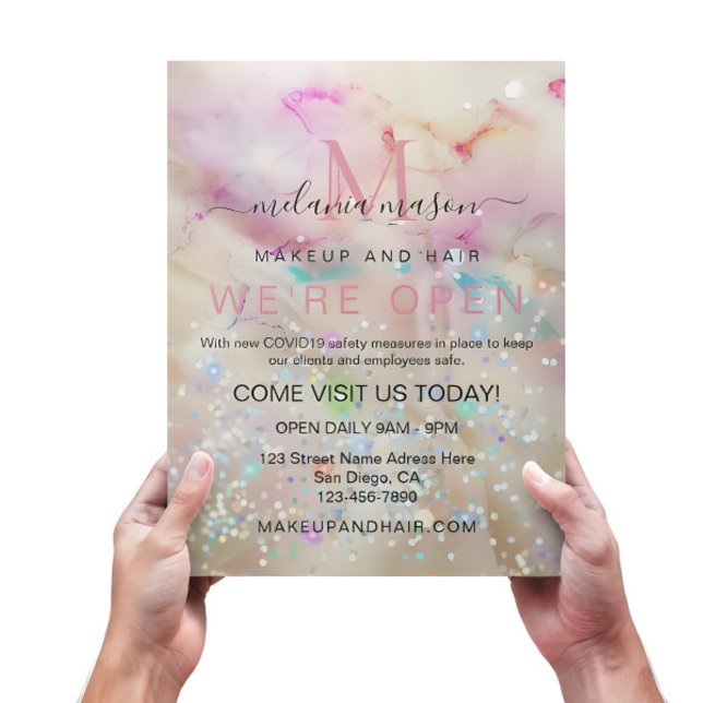 Prospectus 11,4 Cm X 14,2 Cm Élégante Parties scintillant Pastel Marbled Alcoho (Créateur téléchargé)