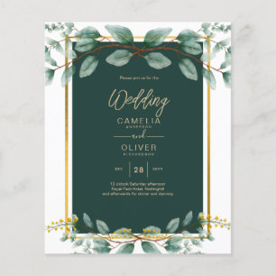 Prospectus 11,4 Cm X 14,2 Cm Emerald Greenery Mariage Botanical Nature Invitati