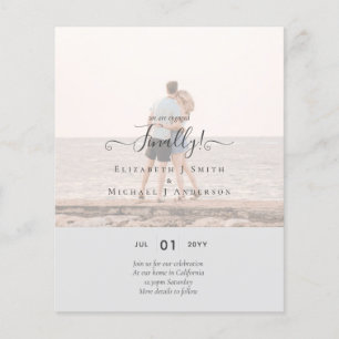 Prospectus 11,4 Cm X 14,2 Cm Enfin Nous sommes Engagés ! PHOTO mariage Faire-pa