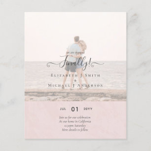 Prospectus 11,4 Cm X 14,2 Cm Enfin Nous sommes Engagés ! PHOTO mariage Faire-pa