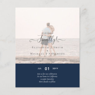Prospectus 11,4 Cm X 14,2 Cm Enfin Nous sommes Engagés ! PHOTO mariage Faire-pa