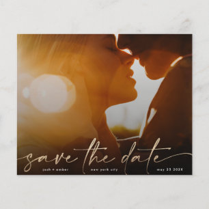 Prospectus 11,4 Cm X 14,2 Cm enregistrer la date Gold budget Modern Photo QR Co