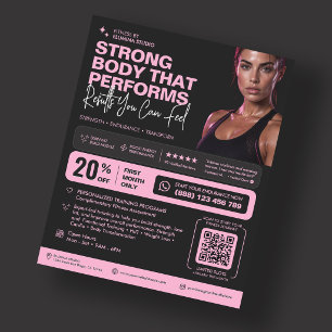 Prospectus 11,4 Cm X 14,2 Cm Entraîneur Personnel de Fitness Professeur de Gym