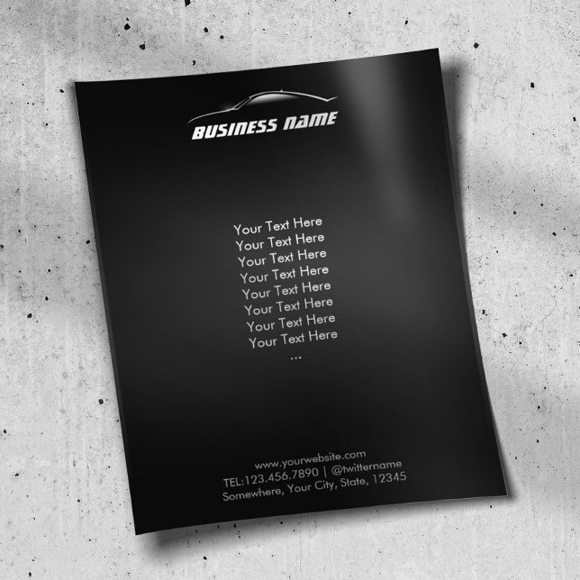 Prospectus 11,4 Cm X 14,2 Cm Entreprise automobile cool (Créateur téléchargé)