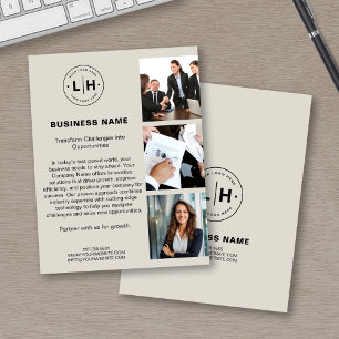 Prospectus 11,4 Cm X 14,2 Cm Entreprise Corporative Photo Logo Moderne
