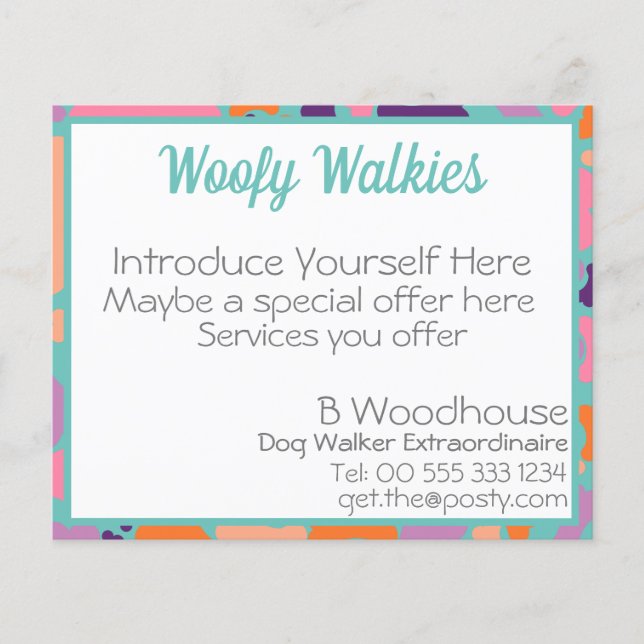 Prospectus 11,4 Cm X 14,2 Cm entreprise de conception osseuse de chien (Devant)