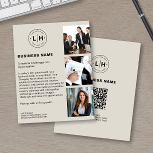 Prospectus 11,4 Cm X 14,2 Cm Entreprise Moderne de QR Photo avec Logo Personnal