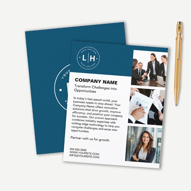 Prospectus 11,4 Cm X 14,2 Cm Entreprise personnalisée moderne (Créateur téléchargé)