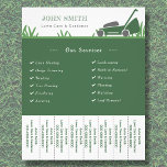 Prospectus 11,4 Cm X 14,2 Cm Entretien de la pelouse et jardinier Tear Off Stri<br><div class="desc">Un prospectus avec bandes de déchirure en vert avec une illustration incluant l'herbe et une tondeuse à gazon. Il est entièrement personnalisable et peut être adapté à l'entretien de la pelouse et au jardinier professionnel ou aux personnes travaillant dans le domaine de l'aménagement paysager : paysagiste, tonte et entretien de...</div>