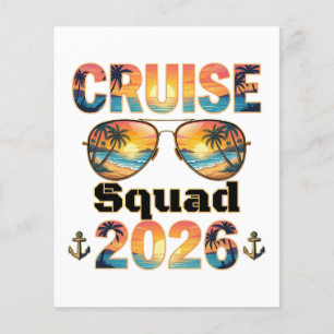 Prospectus 11,4 Cm X 14,2 Cm Équipe de croisière 2026 - Coucher de soleil rétro