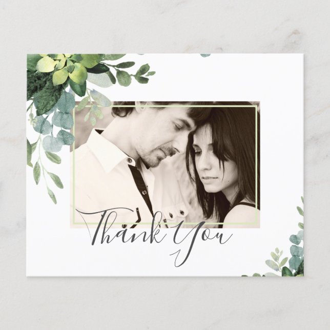 Prospectus 11,4 Cm X 14,2 Cm Eucalyptus Mariage - Aquarelle Feuilles de verdure (Devant)