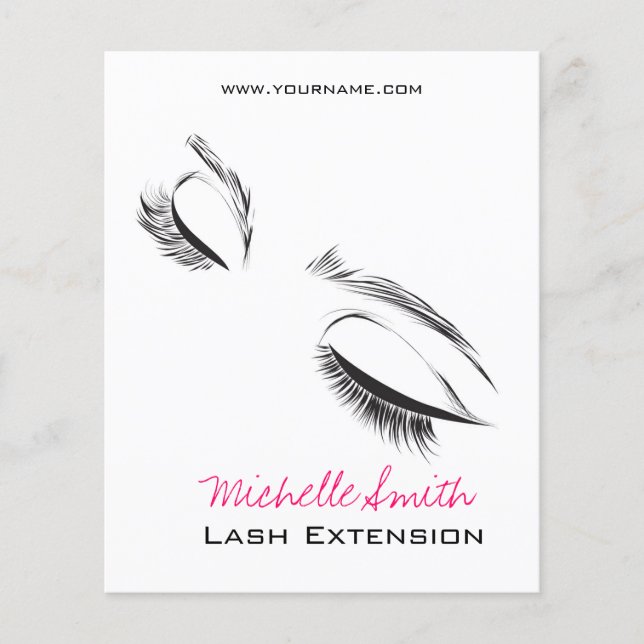 Prospectus 11,4 Cm X 14,2 Cm Extension de cils Face longue (Devant)