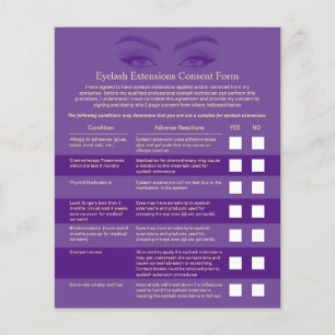 Prospectus 11,4 Cm X 14,2 Cm Extensions Eyelash Purple & Gold Responsabilité