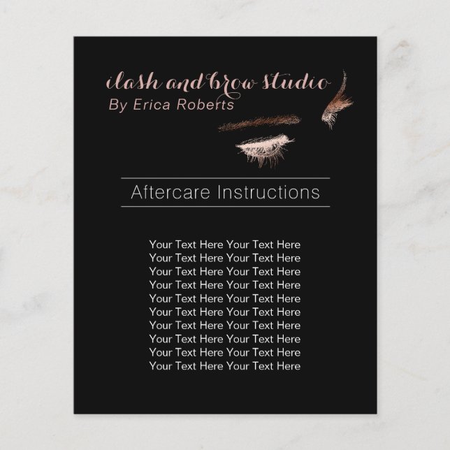 Prospectus 11,4 Cm X 14,2 Cm Eyelash & Brow Maquillage Artiste Enseignement pos (Devant)