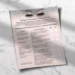 Prospectus 11,4 Cm X 14,2 Cm Eyelash Extensions Liability Waiver Silver Glitter<br><div class="desc">Eyelash Extension Liability Waiver & Release Form Silver Glitter Blush Pink Flyers.</div>