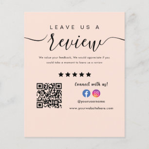 Prospectus 11,4 Cm X 14,2 Cm Facebook Instagram Logo Qr Code Laissez-Nous Un Av