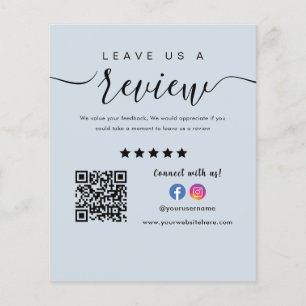 Prospectus 11,4 Cm X 14,2 Cm Facebook Instagram Logo Qr Code Laissez-Nous Un Av