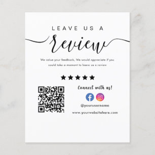 Prospectus 11,4 Cm X 14,2 Cm Facebook Instagram Logo Qr Code Laissez-Nous Un Av
