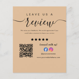 Prospectus 11,4 Cm X 14,2 Cm Facebook Instagram Logo Qr Code Laissez-Nous Un Av