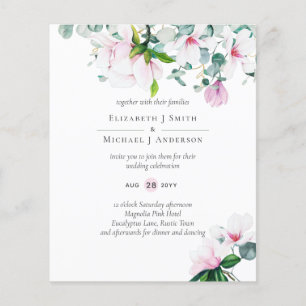 Prospectus 11,4 Cm X 14,2 Cm FAIBLE BUDGET Pink Magnolias Sage Eucalyptus Maria