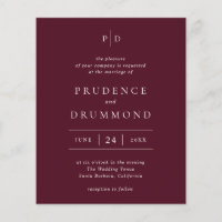 Faire invitation de mariage classique bordeaux pro