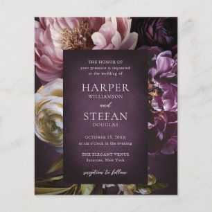 Prospectus 11,4 Cm X 14,2 Cm Faire invitation de mariage florale maximaliste