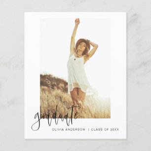 Prospectus 11,4 Cm X 14,2 Cm Faire-part de graduation budgétaire photo minimali