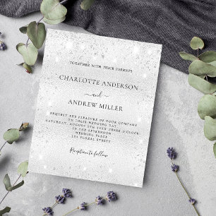 Prospectus 11,4 Cm X 14,2 Cm Faire-part de mariage à budget moderne brillant ar