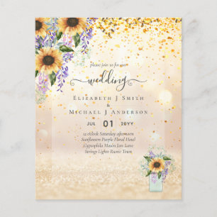 Prospectus 11,4 Cm X 14,2 Cm Faire-part DE MARIAGE À PETIT BUDGET Tournesols ru