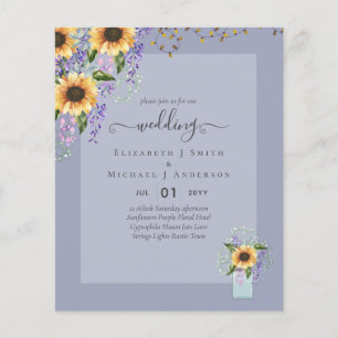 Prospectus 11,4 Cm X 14,2 Cm Faire-part DE MARIAGE À PETIT BUDGET Tournesols ru