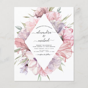 Prospectus 11,4 Cm X 14,2 Cm Faire-part de mariage Bohème Économique Rose Pouss