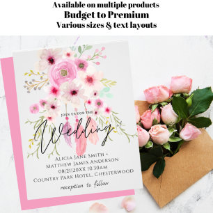 Prospectus 11,4 Cm X 14,2 Cm FAIRE-PART DE MARIAGE BOHO du prospectus BUDGET