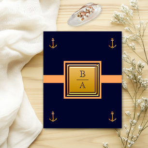 Prospectus 11,4 Cm X 14,2 Cm Faire-part de mariage budget orange bleu nautique