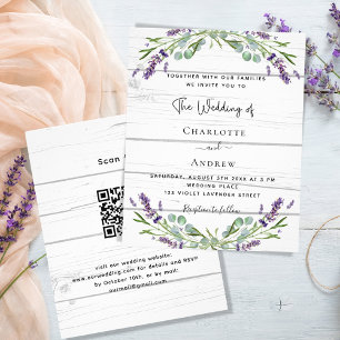 Prospectus 11,4 Cm X 14,2 Cm Faire-part de mariage budgétaire du code QR du boi