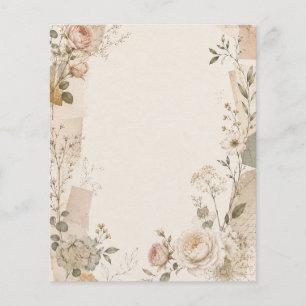 Prospectus 11,4 Cm X 14,2 Cm Faire-part de mariage de jardin avec une touche na