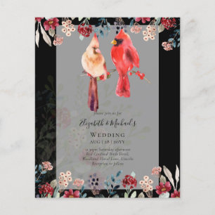 Prospectus 11,4 Cm X 14,2 Cm Faire-part de mariage de l'oiseau Cardinal Rouge M