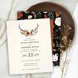 Prospectus 11,4 Cm X 14,2 Cm Faire-part de mariage de stag fleuri en terre cuit<br><div class="desc">Fleurs et bois de cerf rustiques invitation à mariage botancial et carte de détails. Avec de beaux détails d'aquarelle d'herbe de pampas d'eucalyptus,  noir,  rouille,  terre cuite,  rose rousse et sauge vert pampas. Cette invitation de mariage moderne est sûr de définir le style pour votre grand jour.</div>