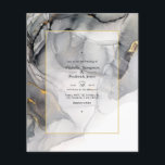 Prospectus 11,4 Cm X 14,2 Cm Faire-part de mariage d'encre d'alcool noir et or<br><div class="desc">Faire-part de mariage à l'encre d'alcool avec typographie à la mode à écriture manuscrite conçu pour être rapidement et facilement customisé aux détails de votre événement. Idéal pour un thème ou un mariage de jardin. Les enveloppes ne sont pas incluses. Pour des invitations plus épaisses avec enveloppes incluses et des...</div>