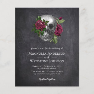 Prospectus 11,4 Cm X 14,2 Cm Faire-part de mariage en papier Roses de crâne g