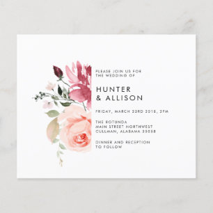 Prospectus 11,4 Cm X 14,2 Cm Faire-part de mariage floral