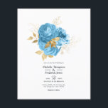 Prospectus 11,4 Cm X 14,2 Cm Faire-part de mariage floral bleu pastel et or<br><div class="desc">Faire-part de mariage floral à l'aquarelle avec des accents de bleu bébé et de faux or brillant conçu pour être rapidement et facilement personnalisé selon les spécificités de votre événement. Idéal pour n'importe quel thème ou mariage champêtre. Les enveloppes ne sont pas incluses. Pour des invitations plus épaisses avec des...</div>