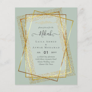 Prospectus 11,4 Cm X 14,2 Cm Faire-part de mariage islamique Bismillah cadre do
