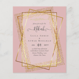 Prospectus 11,4 Cm X 14,2 Cm Faire-part de mariage islamique Bismillah cadre do