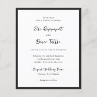 Faire-part de mariage minimaliste à typographie mo