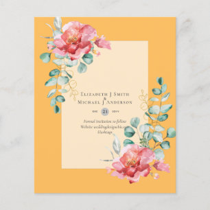 Prospectus 11,4 Cm X 14,2 Cm Faire-part de mariage modernes à petit budget Rose